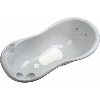 Kojenecká hygiena Maltex Vanička Zebra 100 cm se špuntem a protiskluzovou podložkou Grey