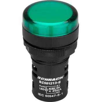 Stykač Kontrolka LED zelená 24V AC/DC BZ501213-B Schrack