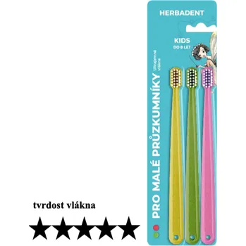 Zubní kartáček HERBADENT dětský zubní kartáček KIDS výhodné balení 3 ks barva: mix