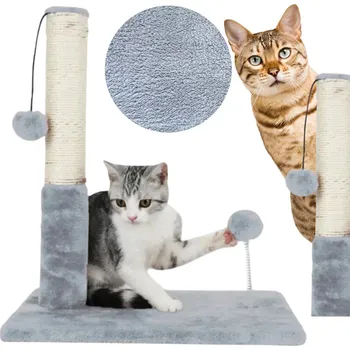 ŠKRABADLO PRO KOČKY ŠKRABACÍ SLOUPEK PELÍŠEK HRAČKY MÍČEK NA PRUŽINĚ 34CM