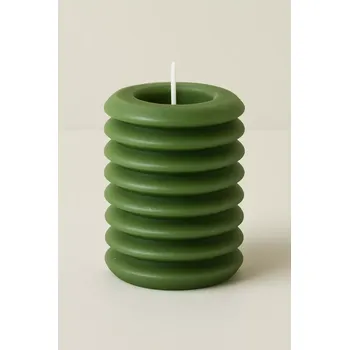 Svíčka PT Living Zelená svíčka Layered, výška 10 cm