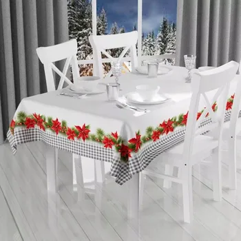 ubrus Vánoční ubrus Červeň s vánočním motivem, tištěný, 110x150 cm