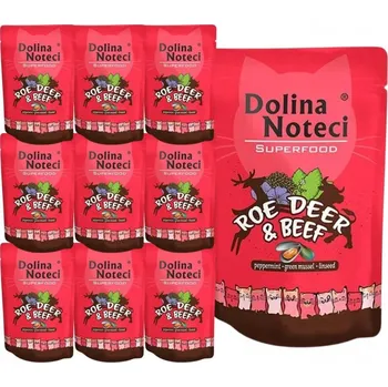Krmivo pro kočku Dolina Noteci Superfood SRNČÍ S HOVĚZÍM MASO 10x 85g