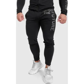 Pánské SlimFit tepláky Beyond the Future, černé : Barva - Černá, Velikost - XL