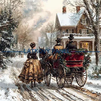 Látkový panel - Zimní retro - ZIM-228 Velikost: 20x20cm, Materiál: Mikroplyš