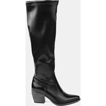 Dámské kozačky Baťa dámské pružné kozačky na podpatku černé, vel. 39 7946652