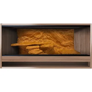 Teraristika ReptiEye Terárium z lamina 110x50x50 tmavý dub s 3D stěnou – varianta M Varianta terária: terárium s úkrytem