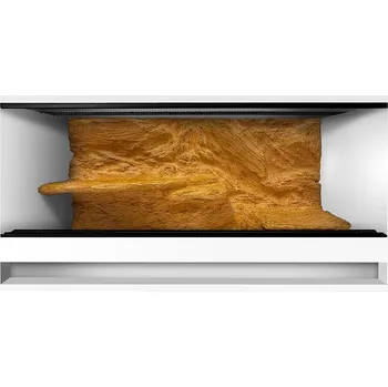 Terárium ReptiEye Terárium z lamina 120x60x60 bílý s 3D stěnou – varianta G Varianta terária: terárium s úkrytem