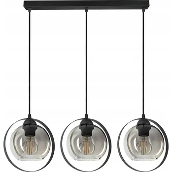 Závěsné svítidlo Černý lustr Grafit Skleněné koule
