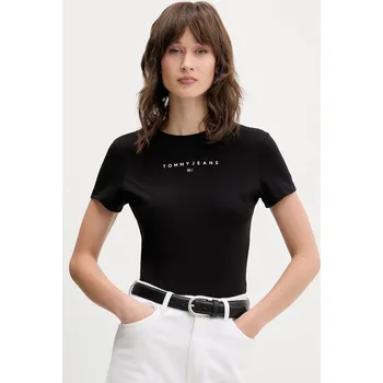 Pánské oblečení Bavlněné tričko Tommy Jeans DW0DW21550 černá 99X, vel. M