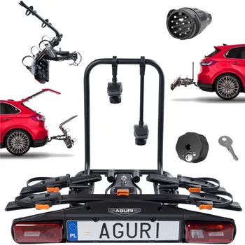 Nosič kol Nosič kol na tažné zařízení - platforma AGURI ACTIVE BIKE PRO 2 kola, černý, 13-pin