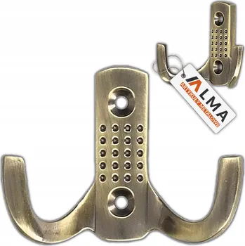 Věšák NÁBYTEK VĚŠÁK ANTICKÝ ZÁVĚSNÝ VĚŠÁK NA ZEĎ DVOJITÝ NA OBLEČENÍ A KLOBOUKY