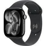 Apple Watch Series 11 GPS 42mm Jet Black Aluminium Case with Black Sport Band - S/M