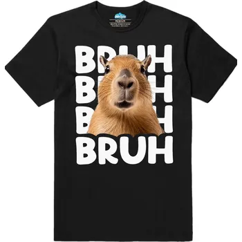 Pánské tričko Pánské tričko Kapybara BRUH (Velikost: 5XL, Barva: Černá)