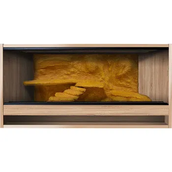 Teraristika ReptiEye Terárium z lamina 110x50x50 světlý dub s 3D stěnou – varianta G Varianta terária: terárium s úkrytem