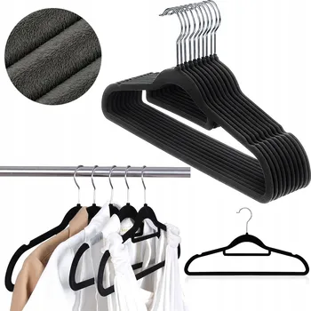 Věšák Šatní ramínko sametový Maibang černý