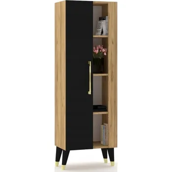 Komoda Velká Vitrína Skříň Komoda Dub Craft Zlaté Úchytky