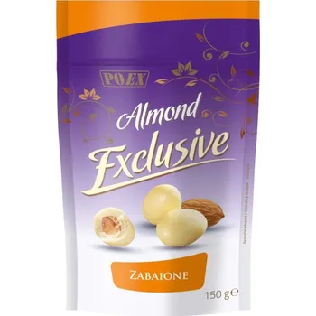 Sušená potravina POEX Almond Exclusive Mandle v bílé čokoládě s vaječným likérem 150 g
