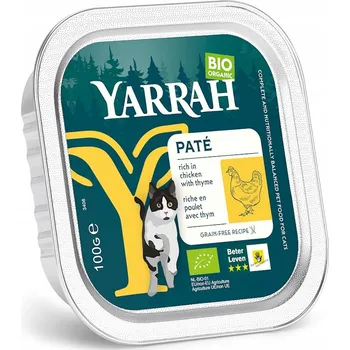 Krmivo pro kočku (Pro dospělé pro kočky) Paštika s kuřecím masem a tymiánem BIO 100 g - Yarrah