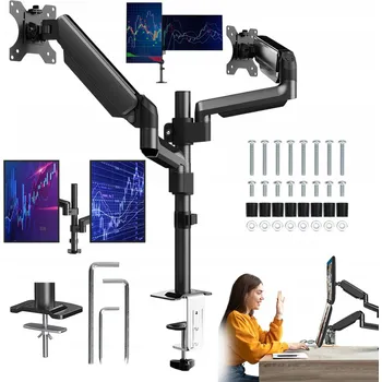 Držák monitoru DRŽÁK NA STŮL PRO 2 MONITORY 13-32'' VYSOKÁ NOSNOST 2-10 KG ODOLNÝ