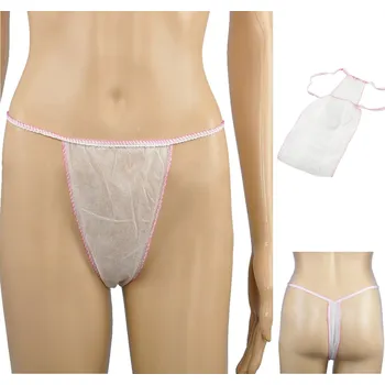 Dámské spodní prádlo Tanga na jedno použití OveePro bílé 100 ks pro kosmetické procedury