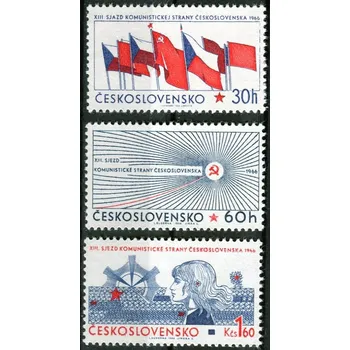 Poštovní známka Českosloveská pošta (1966) Pof. 1532 - 1534 ** - Československo - XIII. sjezd KSČ
