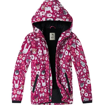 Dívčí bunda Dívčí zimní bunda - Wolf & Wolfie B2567, fialovorůžová / lesní zvířatka Barva: Růžová, Velikost: 110