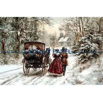 Látkový panel - Zimní retro - ZIM -252 Velikost: 20x13cm, Materiál: Kočárkovina