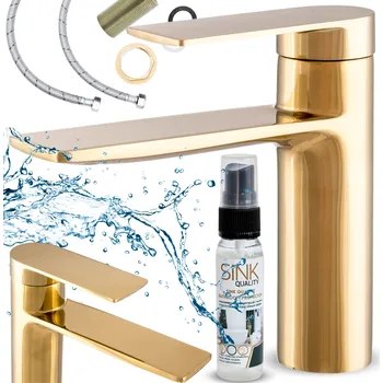 Vodovodní baterie Stojánková umyvadlová baterie Sink Quality FARA CORTO zlatá