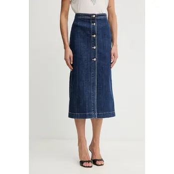 Dámská sukně Sukně Silvian Heach SIKIM tmavomodrá barva, midi, GPA25402GO 59J, vel. 29