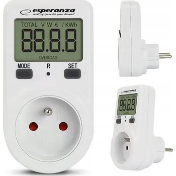 Měřič spotřeby ELEKTRONICKÝ MĚŘIČ SPOTŘEBY ENERGIE elektroměr DO ZÁSUVKY S MĚŘENÍM VÝKONU