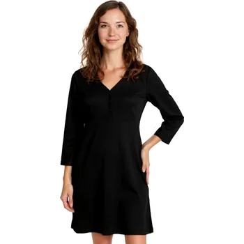 Těhotenské noční prádlo Kojící noční košile rozepínací, 3/4 rukáv, černá M/L