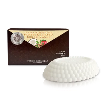Mýdlo Ručně vyráběné mýdlo PERLÉ LUXURY BAMBUCKÉ MÁSLO, KOKOS, MANGO 115 g