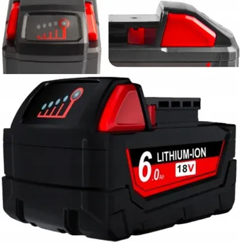 Akumulátor lithium-iontový 18 V 6 Ah baterie pro Milwaukee M18, náhrada za NOMI