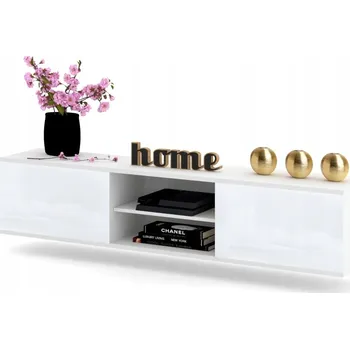 Komoda KING Bílá Závěsná Skříňka RTV Vysoký Lesk 160 cm