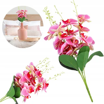 umělá květina UMĚLÉ KVĚTY DEKORATIVNÍ kytice na hřbitov ORCHIDEJ balkon váza 59 cm