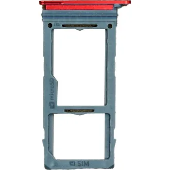 Držák (šuplík) SIM Samsung G970, G973, G975 Galaxy S10e, S10, S10 Plus červená
