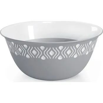 dětská miska STEFANPLAST Tosca 55102 Plastová miska průměr 29 cm, bílá/šedá STEFANPLAST