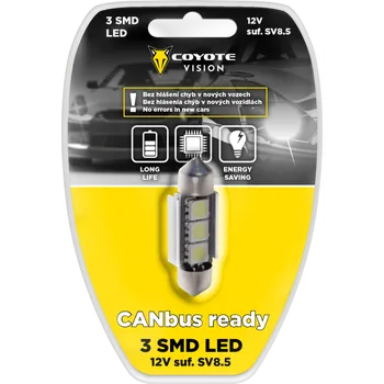 Nářadí pro automobil Žárovka 12V LED 3 SMD suf SV8 5 CAN BUS ready bílá COYOTE VISION Coyote Vision