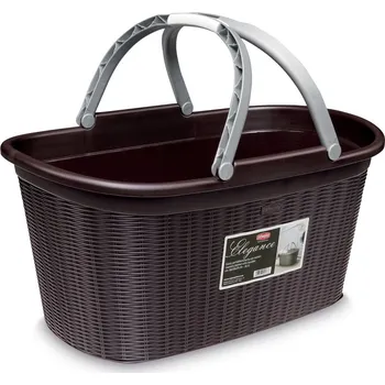 Koš na prádlo STEFANPLAST Košík na prádlo Elegance 35l, hnědý STEFANPLAST