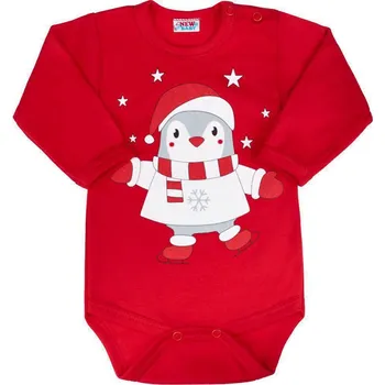 NEW BABY Kojenecké body s dlouhým rukávem New Baby Winter penguin Vel. 74