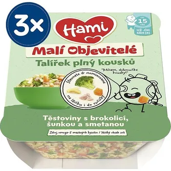 HAMI Těstoviny s brokolicí, šunkou a smetanou 3× 200 g