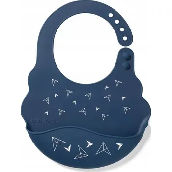 Bryndák BABYONO Silikonový bryndák s kapsou, tmavě modrý