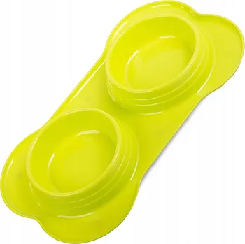 Miska pro psa Sada dvou plastových misek Przyjaciele zelená 0,4 l
