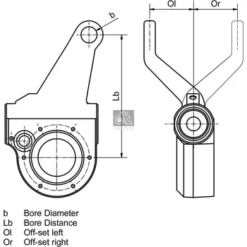 Lanko parkovací brzdy Pákový ovladač brzdového systému DT Spare Parts 3.62402
