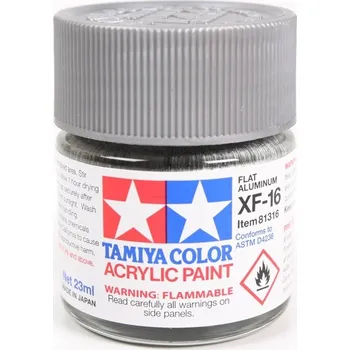 Modelářská barva MODELÁŘSKÁ BARVA AKRYLOVÁ STŘÍBRNÁ METALÍZA TAMIYA 23ml XF-16 FLAT ALUMINIUM