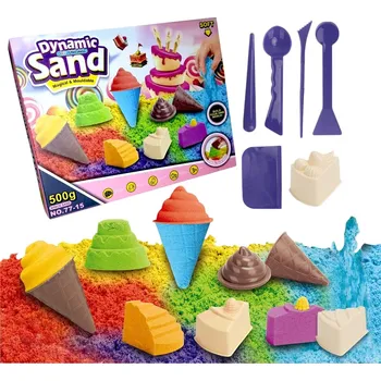 Hra na zahradu Kinetický písek sada zmrzlina 500 g formičky na písek