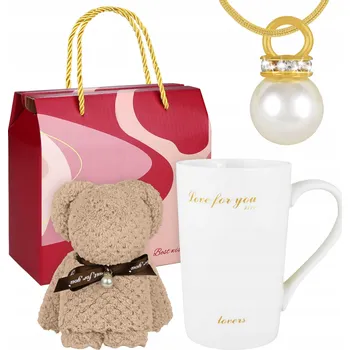 DÁREK K VALENTÝNU DÁRKOVÁ SADA PRO NI HRNEK RUČNÍK PŘÍVĚSEK