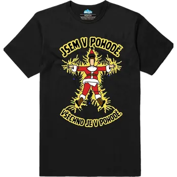 Pánské tričko Pánské tričko Santa Claus pod Napětím (Velikost: XXL, Barva: Černá)