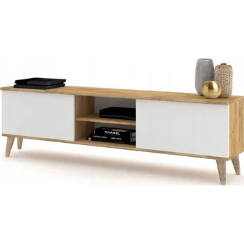 Komoda TV stolek / Komoda Dub Craft Bílý Skandinávský styl 180 cm